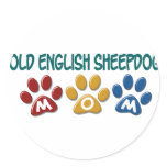 OLD ENGLISH SHEEPDOG Mom Paw Print 1 stickers