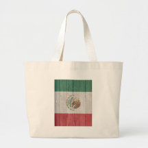 Old faded wood Mexican flag Canvas Bags