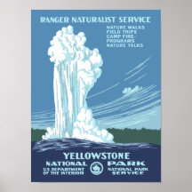 Old Faithful Vintage Travel Poster