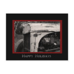 Old Farm Tractor Country Happy Holidays Postcard