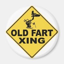 Old Fart Crossing Fridge Magnet