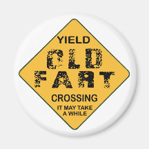 Old Fart Crossing Fridge Magnets