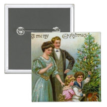 Old Fashion Christmas Pinback Button