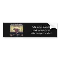 Old Fashion Vintage Grapes, Purple and Black Wine Bumper Stickers