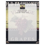 Old Fashion Vintage Grapes, Purple and Black Wine letterhead