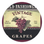 Old Fashion Vintage Grapes, Purple and Black Wine stickers