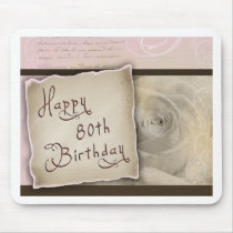 Old Fashioned 80th Birthday Greetings Mouse Pad