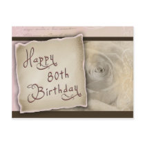 Old Fashioned 80th Birthday Greetings Postcard
