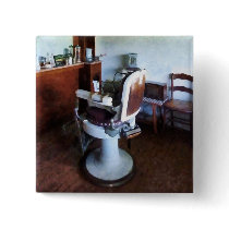 Old-Fashioned Barber Chair Pinback Buttons