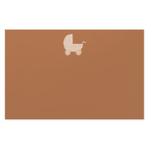 Old Fashioned Beige Baby Stroller on Brown. Personalized Stationery