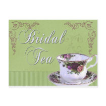 Old fashioned Bridal Tea Invitation Post Card
