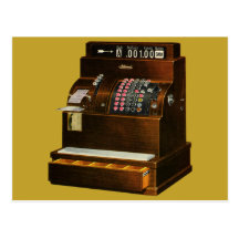 Old Fashioned Cash Register Postcard