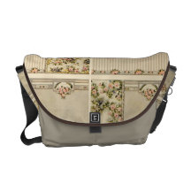 Old fashioned floral scrapbook design messenger bags