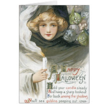 Old Fashioned Halloween Goblin Tale Greeting Card