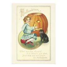 Old Fashioned Halloween Pumpkin Carving Invitation