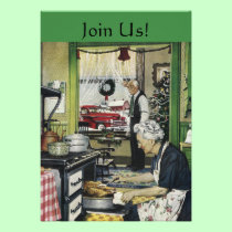 Old Fashioned Home Christmas invitations