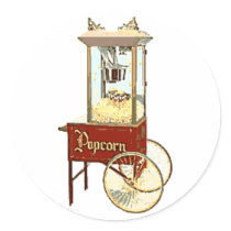 Old Fashioned Popcorn Machine Stickers