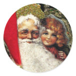 Old fashioned Santa Claus stickers