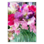 Old Fashioned Sweetpeas in a Jar Greeting Card