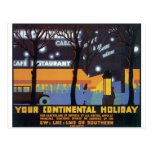 Old fashioned travel poster postcards