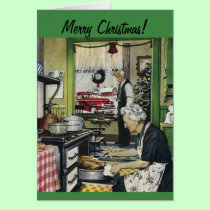 Old Fashioned Vintage Home Christmas Card cards
