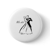Old Fashioned Wedding Couple dancing Pinback Button