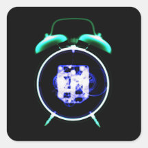 Old Fashioned X-Ray Vision Alarm Clock - Original Square Stickers