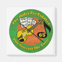 Old Fiddler 65th Birthday Gifts Fridge Magnet