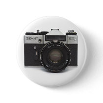Old film camera pinback button