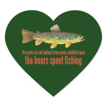 Old Fishing Saying Heart Sticker