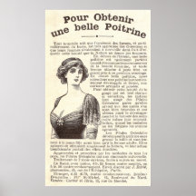 Old French Advertisement: Breast Enhancement Pills Poster