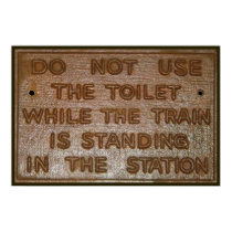 old funny train toilet sign posters
