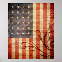 Old Glory 24 Star Flag Poster