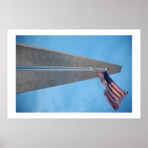 Old Glory and Washington Monument Print