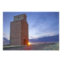 Old granary at Collins Montana at sunrise Art Photo