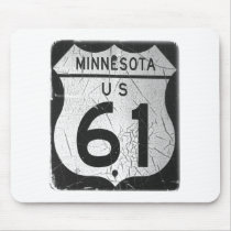 Old Highway 61 sign Mousepads
