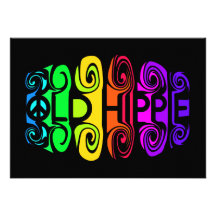 OLD HIPPIE invitation, customize