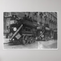 OLD Horse Drawn Double Decker Buses London Posters