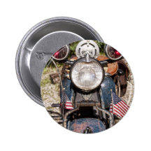 old Indian Harley-Davidson Police Motorcycle Pinback Button