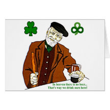 Old Irish Drinker greeting card