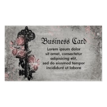 Old Key and Roses Business Cards
