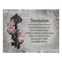 Old Key and Roses Custom Invitation