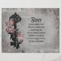Old Key and Roses Flyer Design