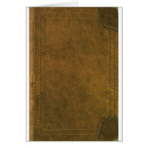 old leather book cover greeting cards