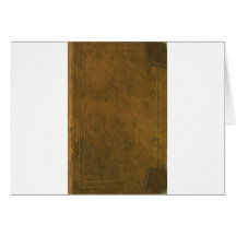 old leather book cover greeting cards