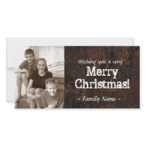 Old Leather Photo Christmas Card Customized Photo Card