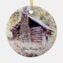 Old Log Cabin Christmas Ornament