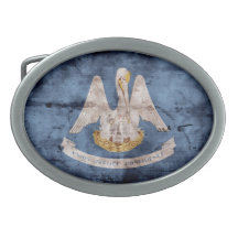 Old Louisianan Flag; Oval Belt Buckle