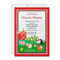 Old MacDonald Barnyard 5x7 Baby Shower Invitation