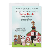 Old MacDonald EIEIO Farm Barnyard Baby Shower Invite